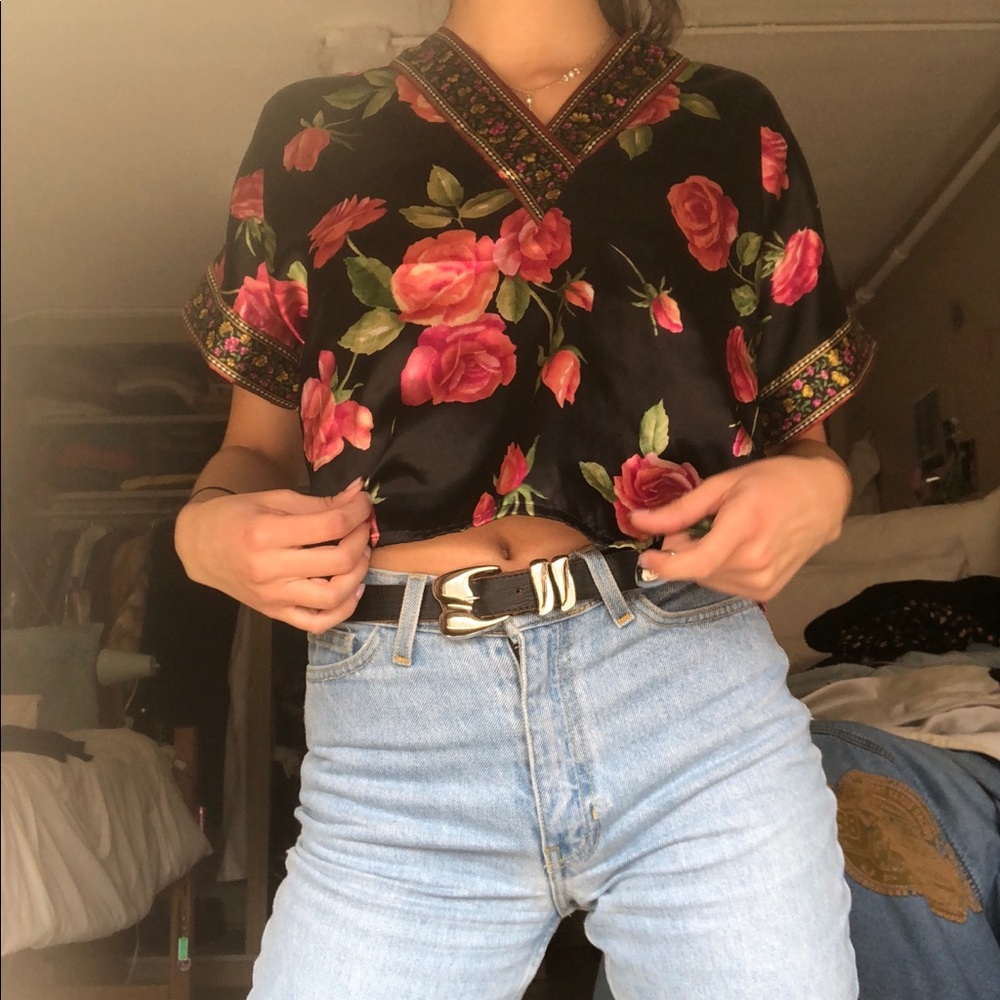 Vintage silk floral top